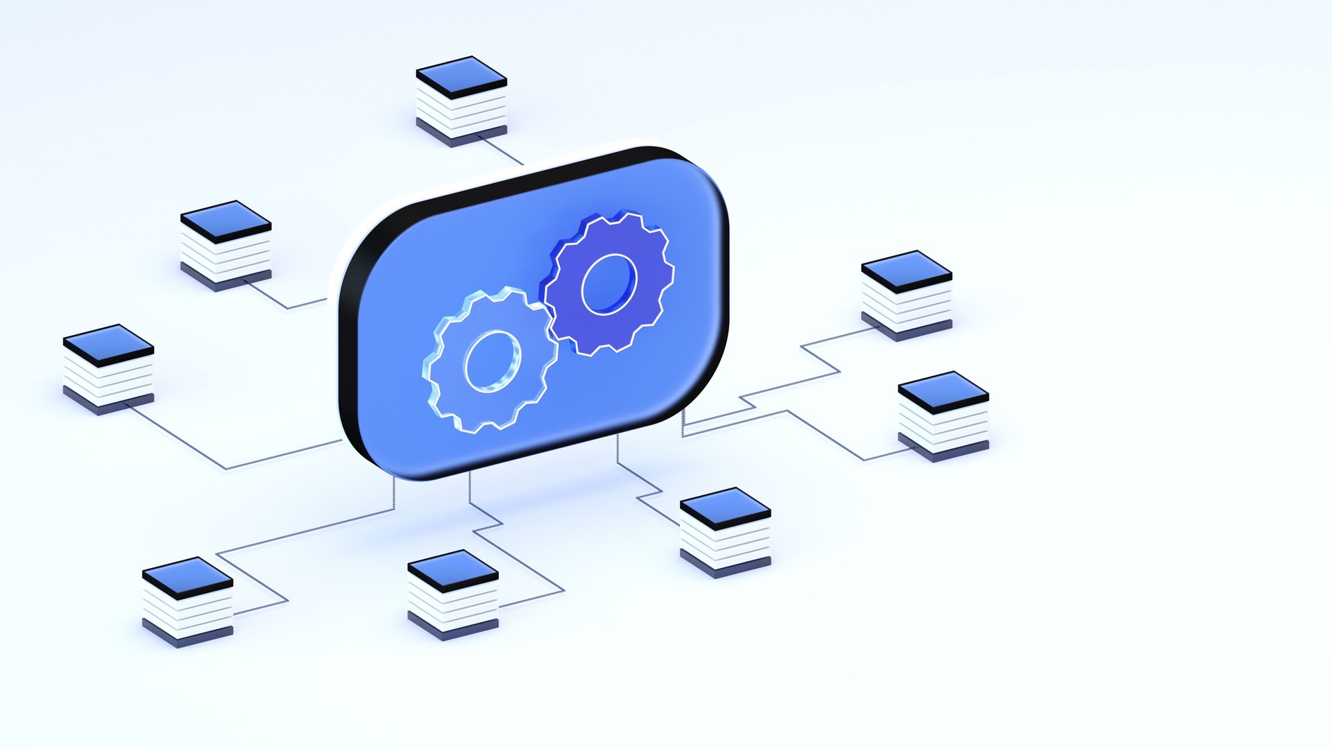 Gears - sign on digital background. Creative idea, innovations, technology and development. This design represents creative ideas, innovations, technology, development, and Machine Learning Concepts.
